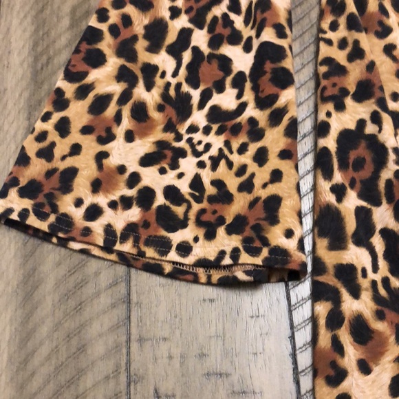 BEAUTIFUL Uncle Frank ANTHROPOLOGIE mixed media contrast leopard dress M FLAWS - Picture 4 of 13